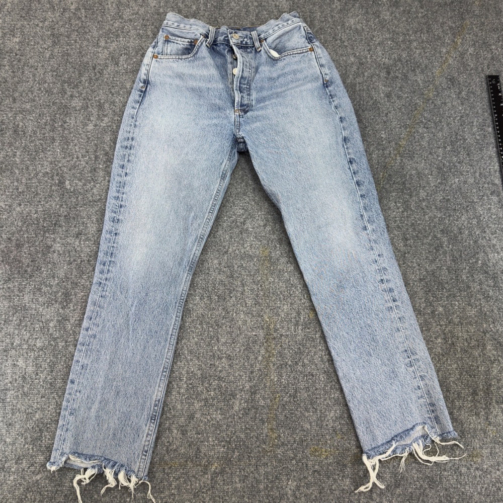 AGOLDE Riley High Rise Straight Leg Jeans Made in USA Blue Size 26